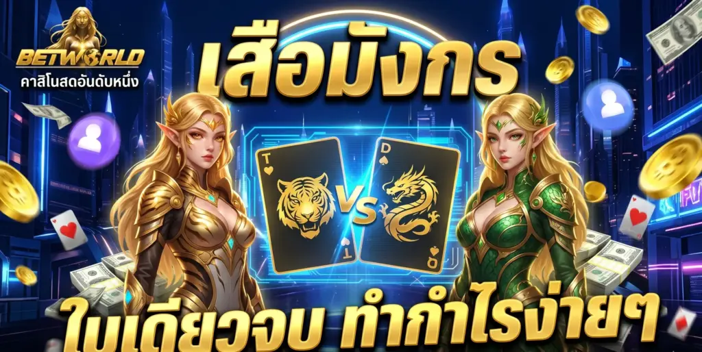เสือมังกร (Dragon Tiger) กติกาไพ่ใบเดียว จบไว ทำกำไรง่าย